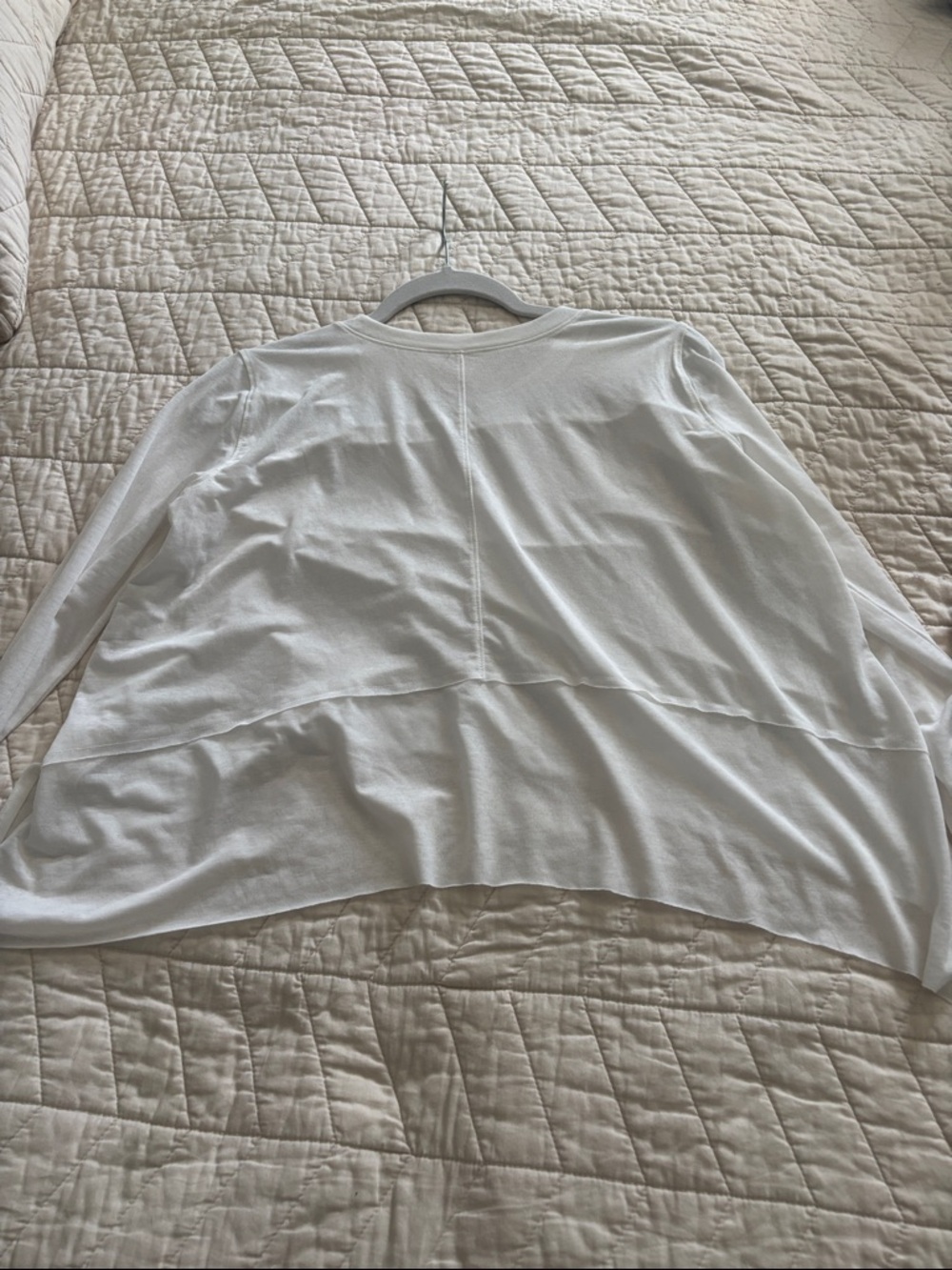 FP Movement by Free People White Long-Sleeve Layered Crop Top Size M - Picture 3 of 6